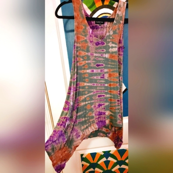 Boho Style Fashion Fuse ty-dye Tank top-S - Picture 8 of 14